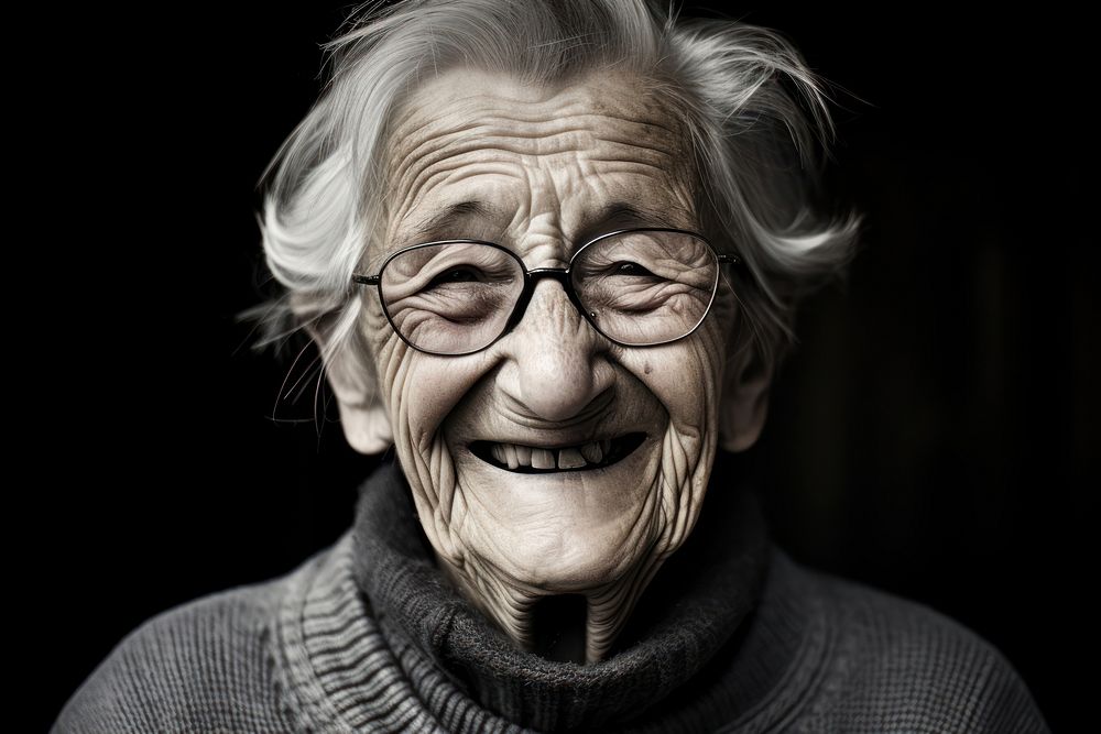 Man smiling portrait glasses female. AI generated Image by rawpixel.