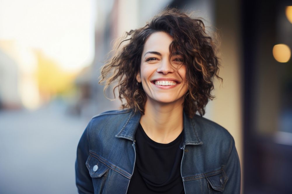 Man smiling laughing female adult. AI generated Image by rawpixel.