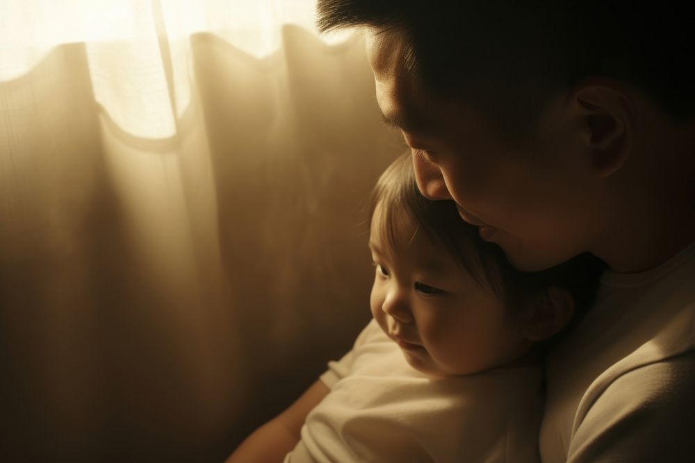 Asian family portrait light child. AI generated Image by rawpixel.