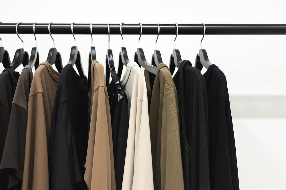 Clothes consumerism arrangement coathanger. AI generated Image by rawpixel.