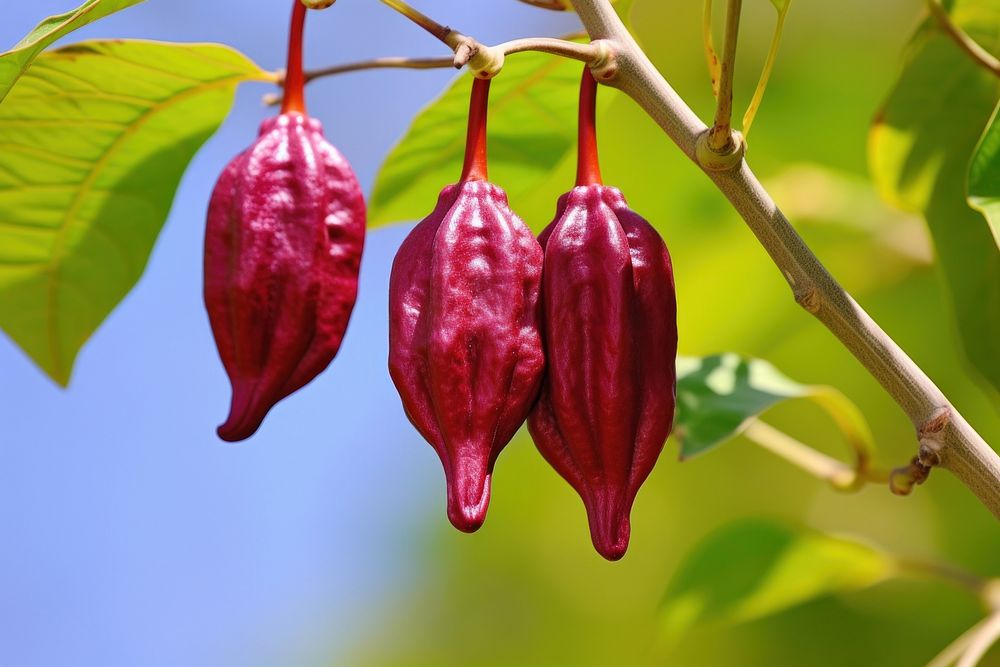 Hawaiian Cocao Pods plant petal leaf. AI generated Image by rawpixel.