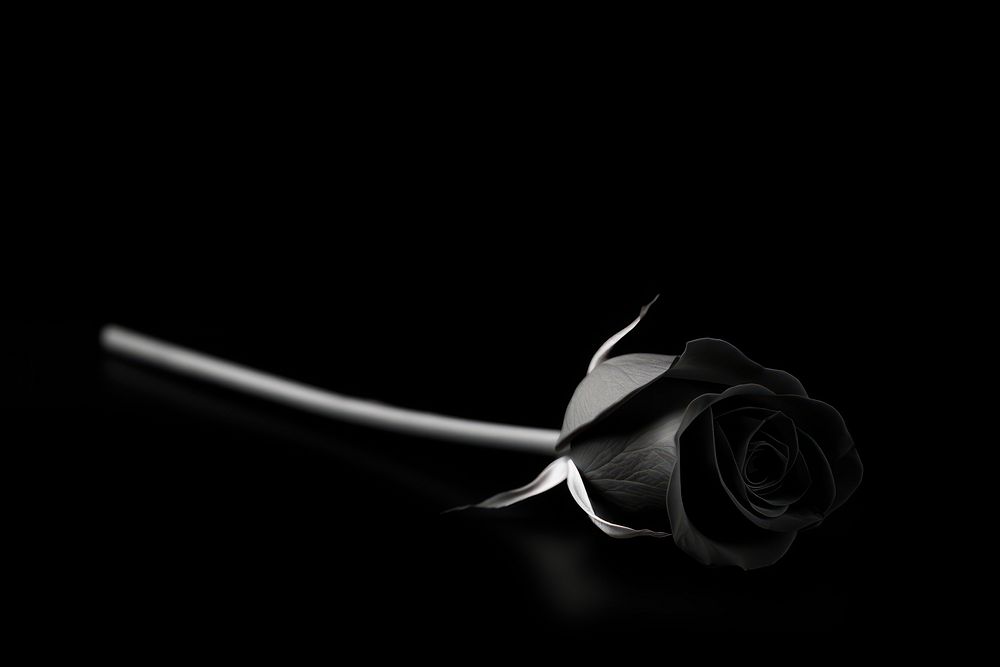 Black rose flower petal monochrome. AI generated Image by rawpixel.