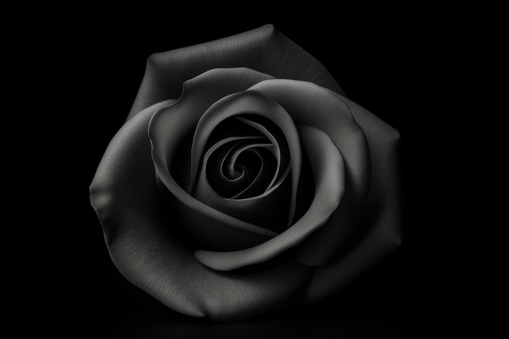 Black rose inflorescence monochrome fragility. AI generated Image by rawpixel.