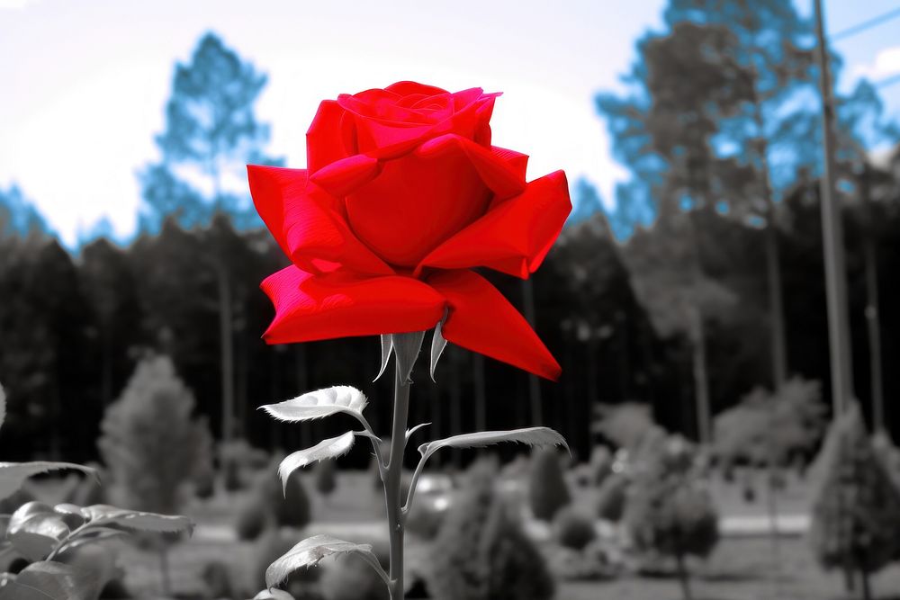 Red rose flower plant petal. AI generated Image by rawpixel.