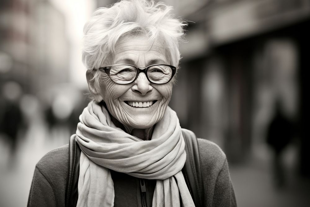Woman smiling portrait glasses female. AI generated Image by rawpixel.