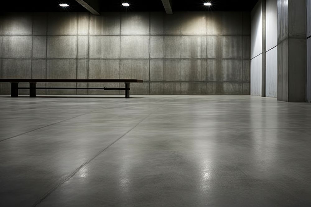 Textured dark concrete floor flooring architecture warehouse. AI generated Image by rawpixel.