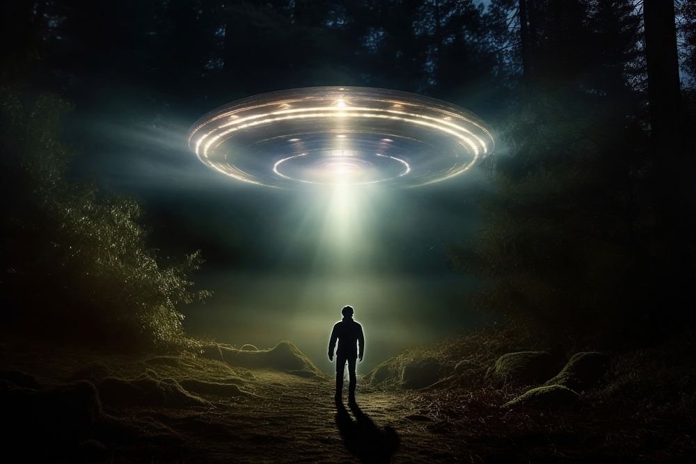 UFO outdoors nature light. AI generated Image by rawpixel.