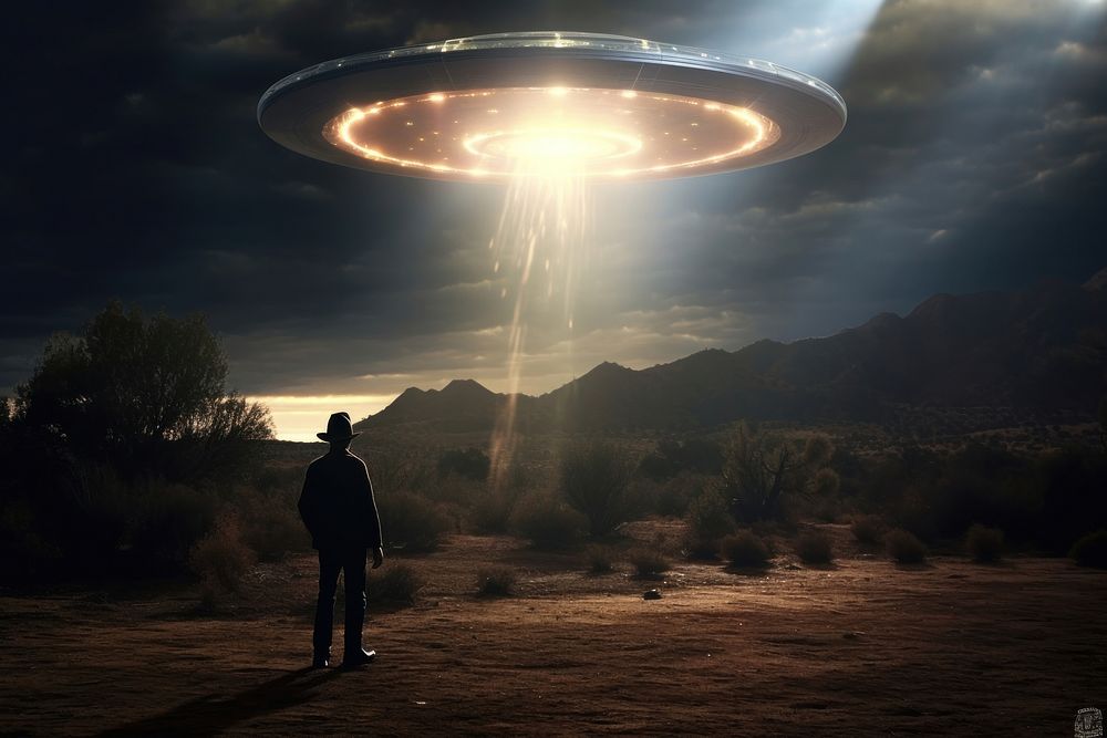 UFO outdoors nature light. AI generated Image by rawpixel.