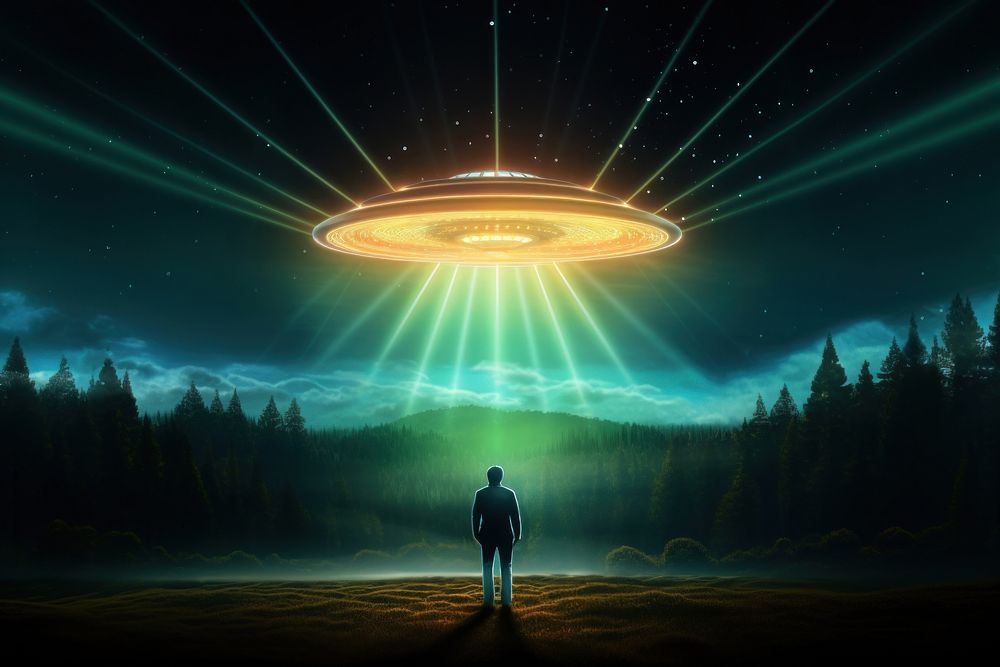 UFO outdoors nature light. AI generated Image by rawpixel.