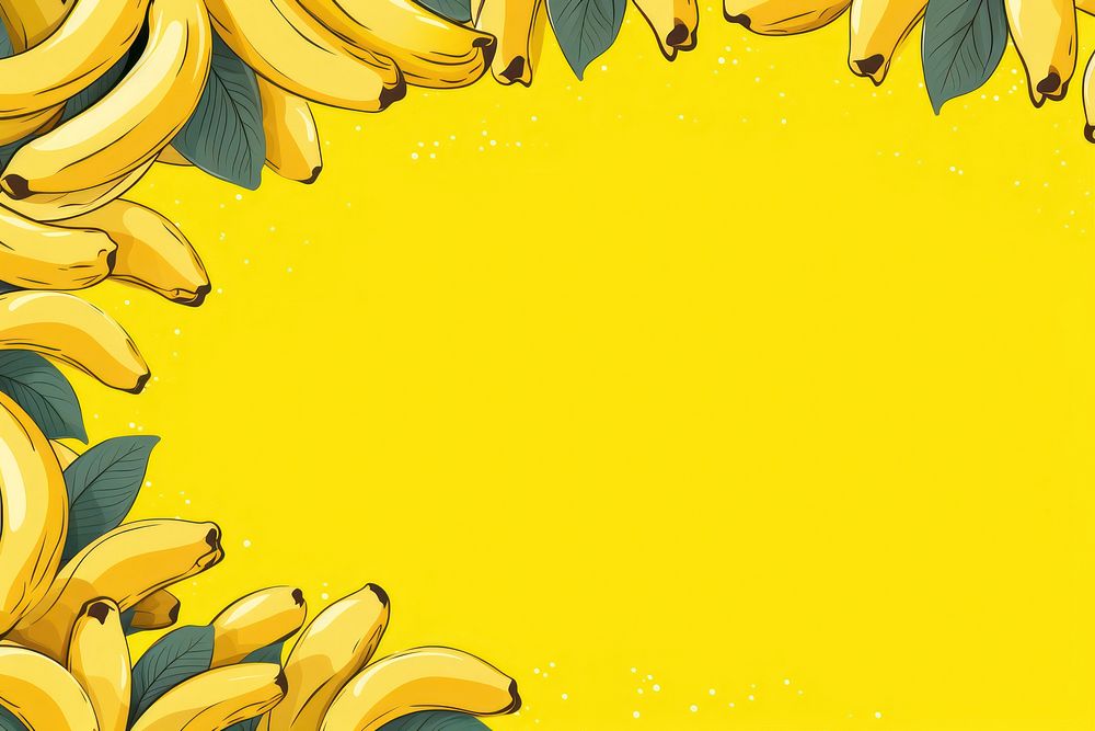Bananas border backgrounds sunflower fruit. AI generated Image by rawpixel.