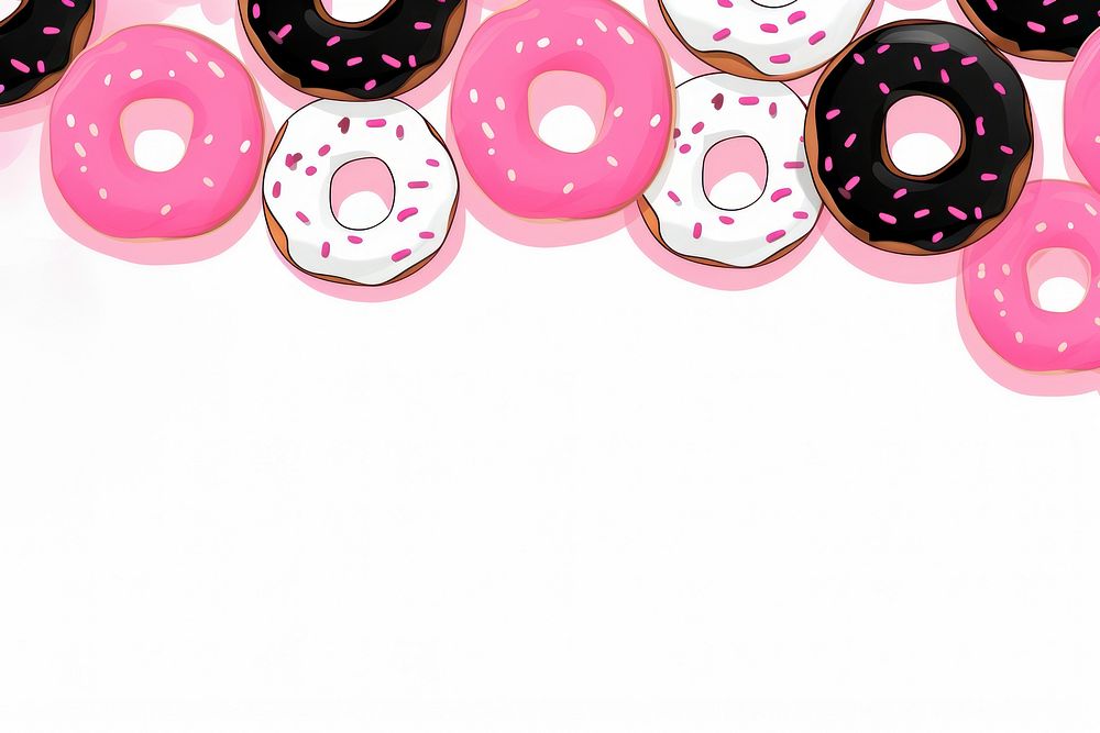 Cartoon donuts border backgrounds food confectionery. AI generated Image by rawpixel.