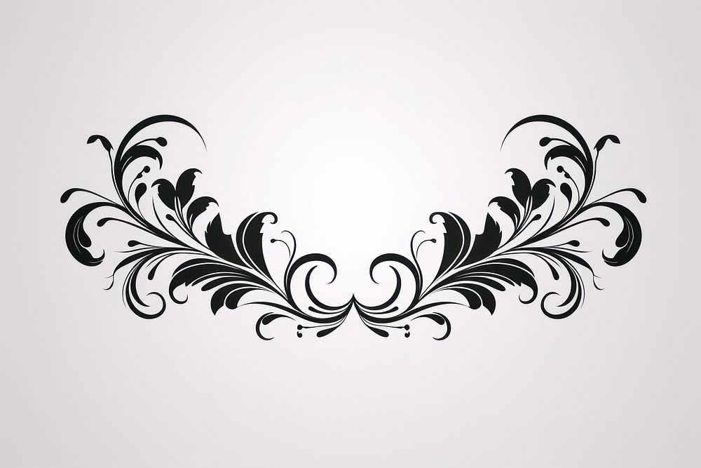 Decorative border pattern black calligraphy. AI generated Image by rawpixel.