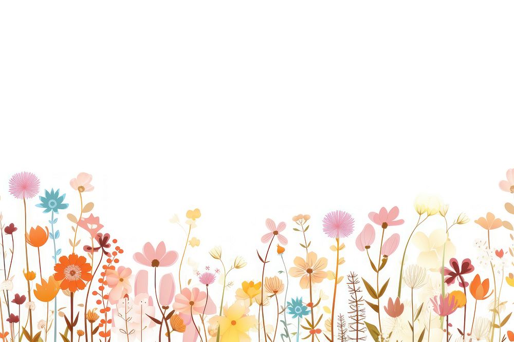 Flowers bottom divider backgrounds outdoors pattern. AI generated Image by rawpixel.