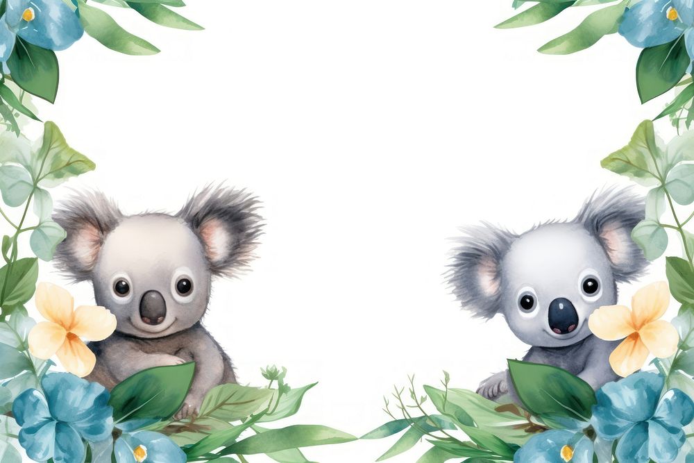 Cute koalas bottom divider cartoon mammal representation. AI generated Image by rawpixel.