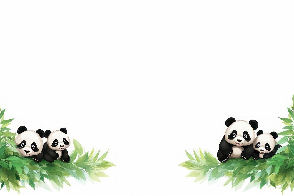 Cute pandas bottom divider cartoon mammal bear. AI generated Image by rawpixel.