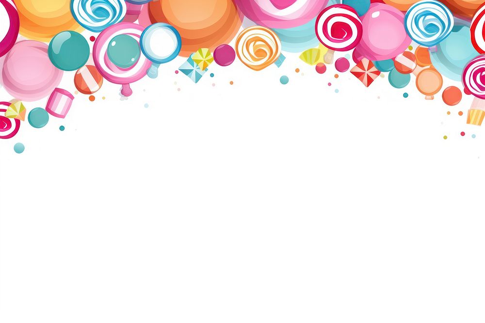 Cartoon candies border backgrounds confetti pattern. AI generated Image by rawpixel.