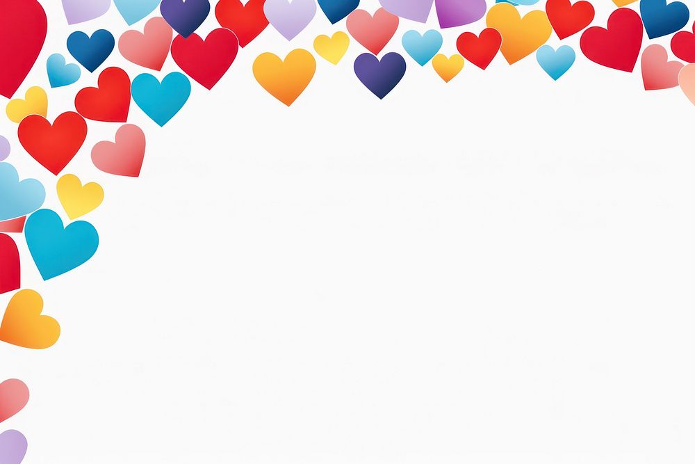 Cartoon hearts border backgrounds confetti balloon. AI generated Image by rawpixel.