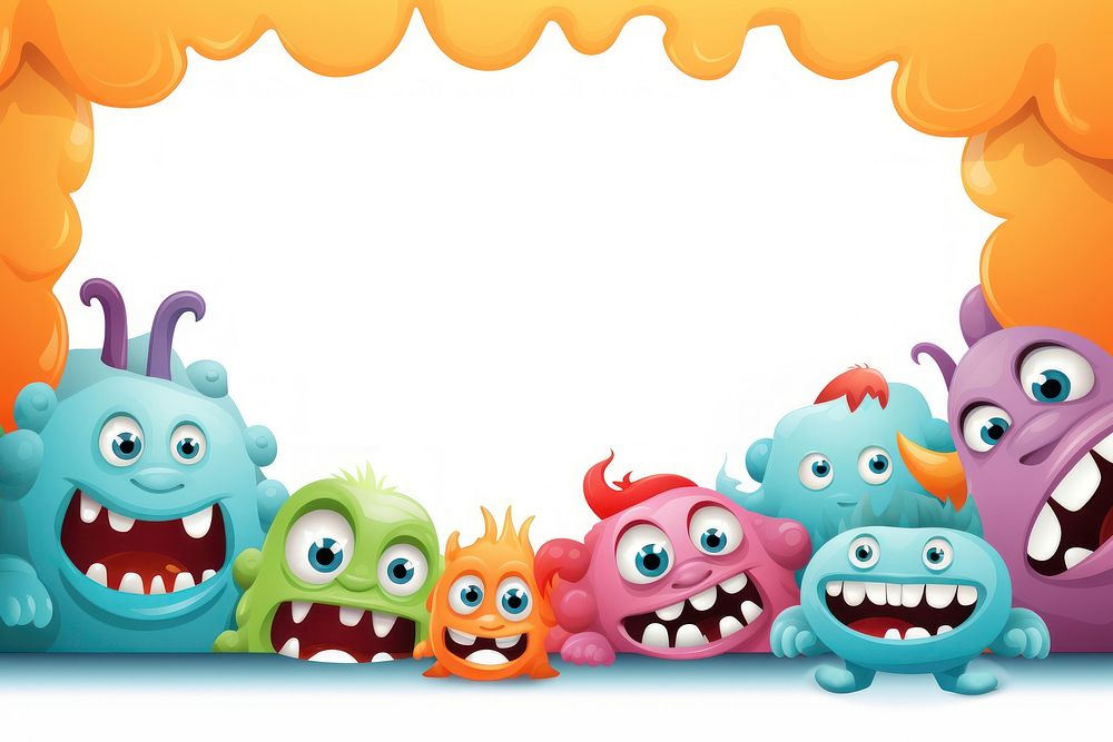 Cartoon monster border toy anthropomorphic representation. AI generated Image by rawpixel.