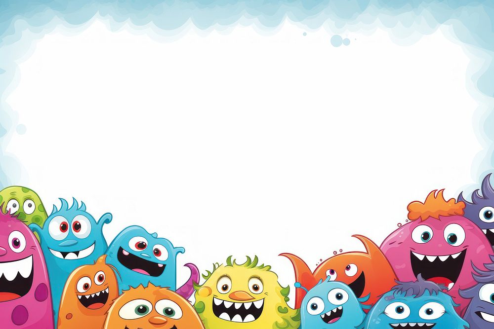 Cartoon monster border backgrounds celebration creativity. AI generated Image by rawpixel.
