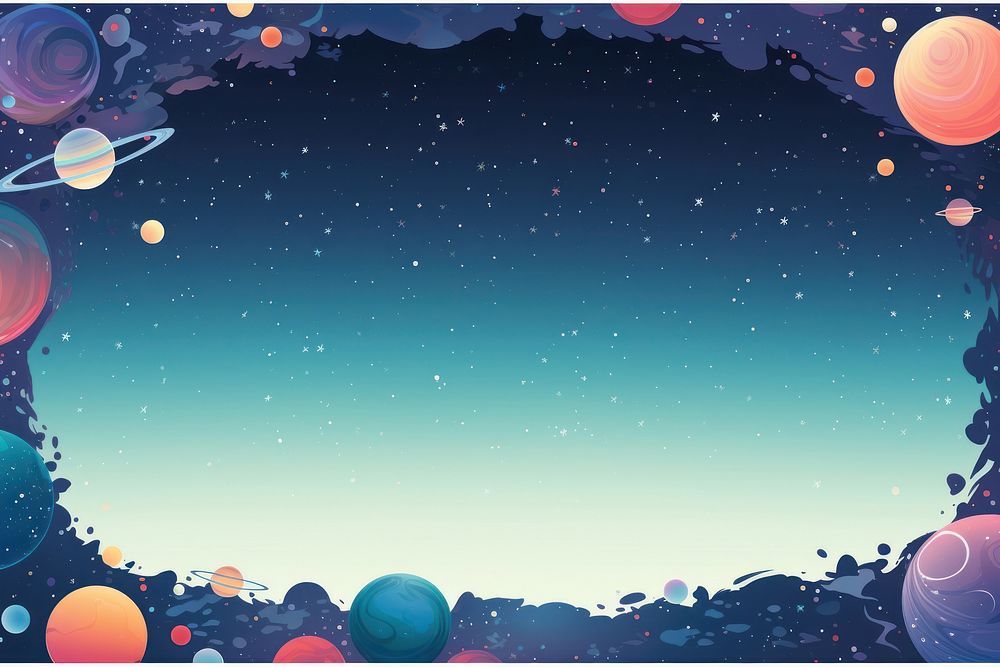 Cartoon space border backgrounds outdoors night. AI generated Image by rawpixel.