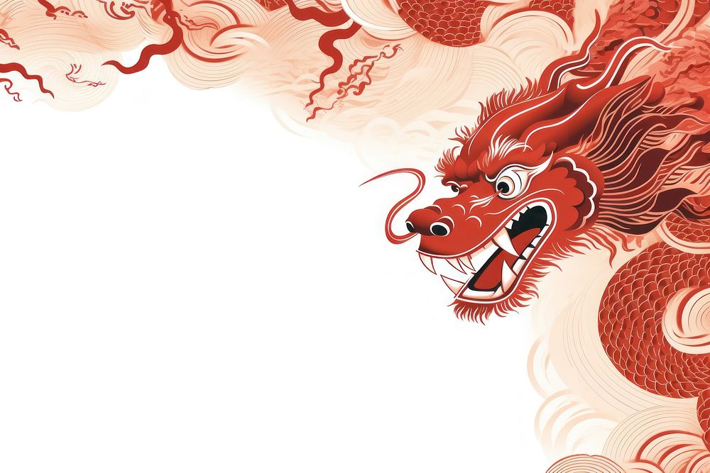 Chinese dragon border creativity tradition graphics. 