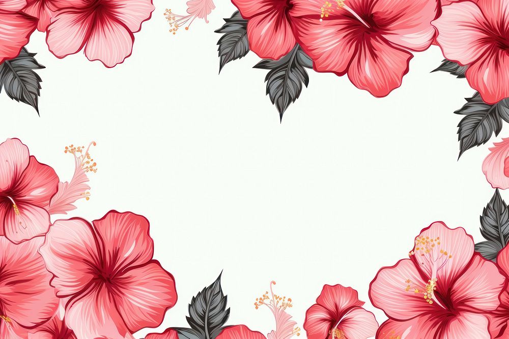 Hibiscus border backgrounds flower petal. AI generated Image by rawpixel.