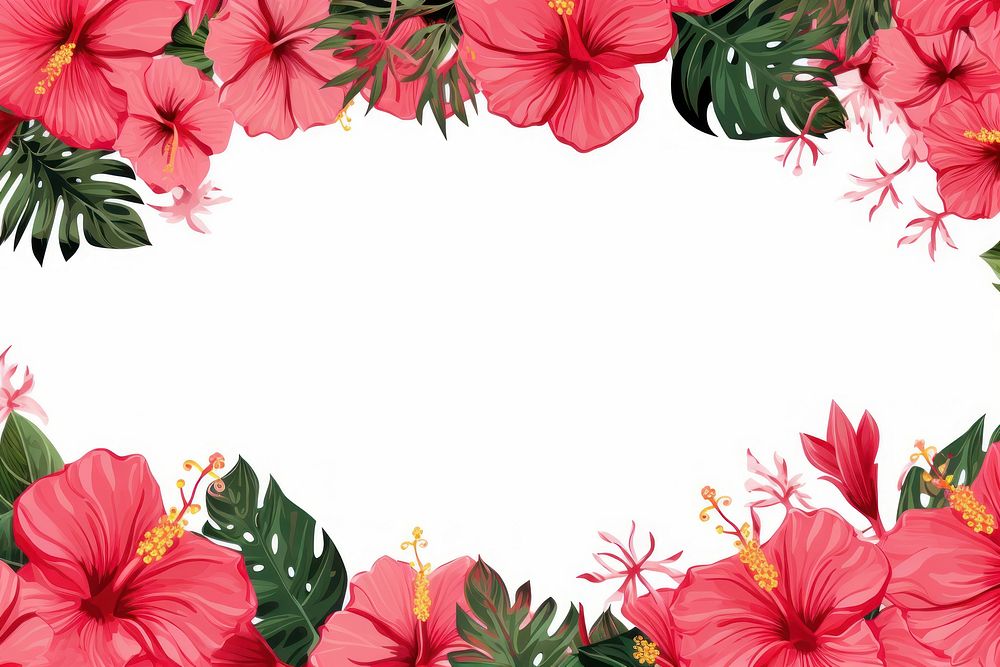 Hibiscus border backgrounds flower plant. AI generated Image by rawpixel.