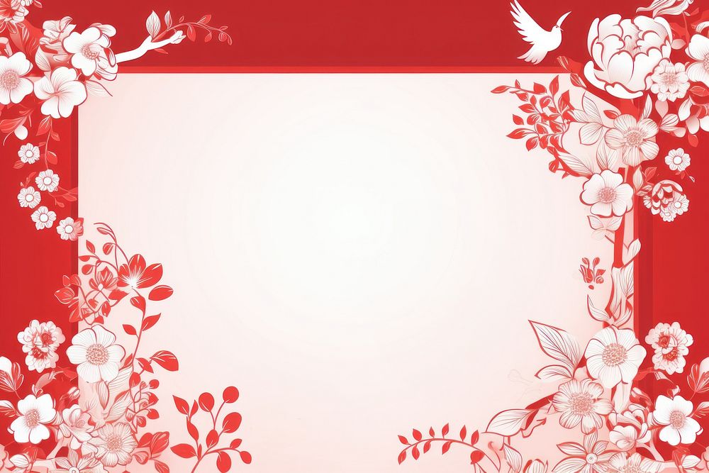 Chinese porcelain border backgrounds pattern flower. AI generated Image by rawpixel.