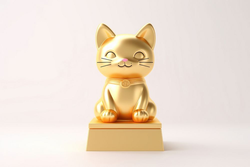Lucky cat icon Trophy figurine trophy. AI generated Image by rawpixel.