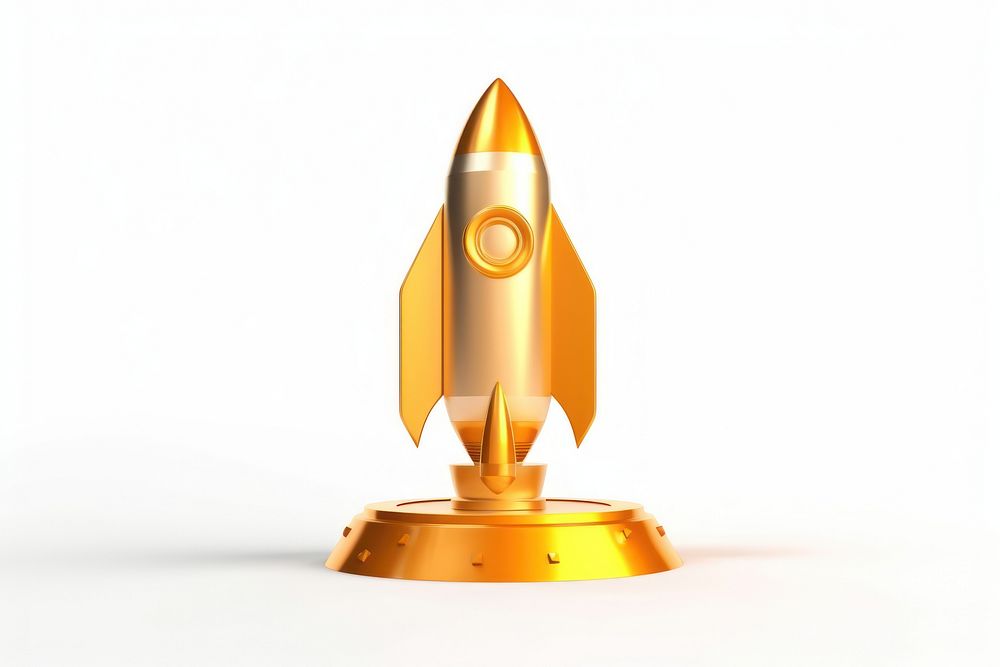 Rocket icon Trophy missile gold. AI generated Image by rawpixel.