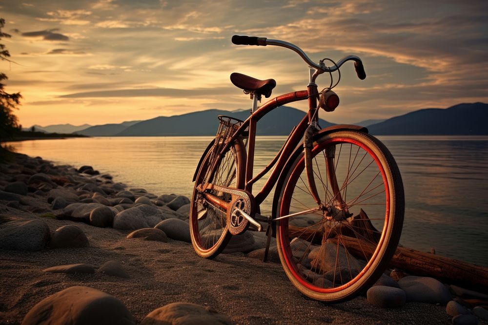 Bicycle outdoors vehicle nature. AI generated Image by rawpixel.