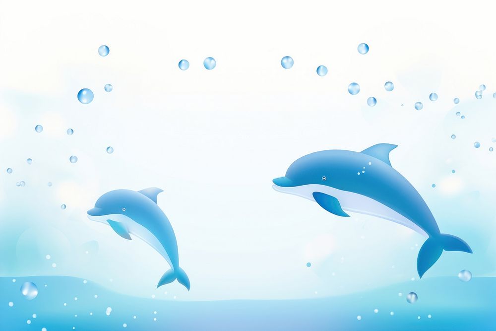 Tiny blue dolphins animal mammal fish. AI generated Image by rawpixel.