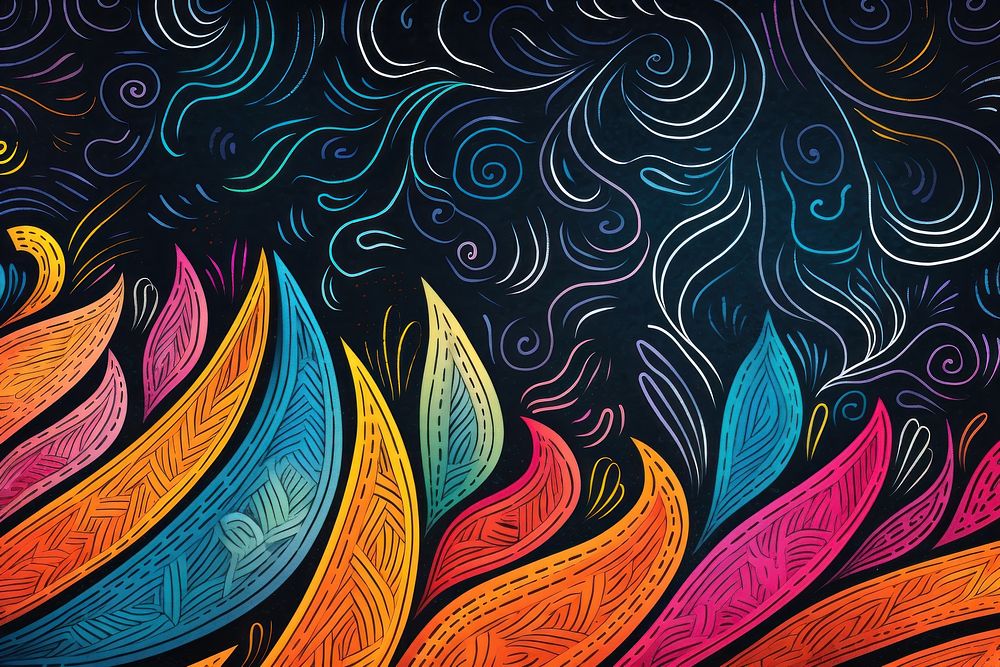 Chalk art doodle backgrounds abstract pattern. AI generated Image by rawpixel.