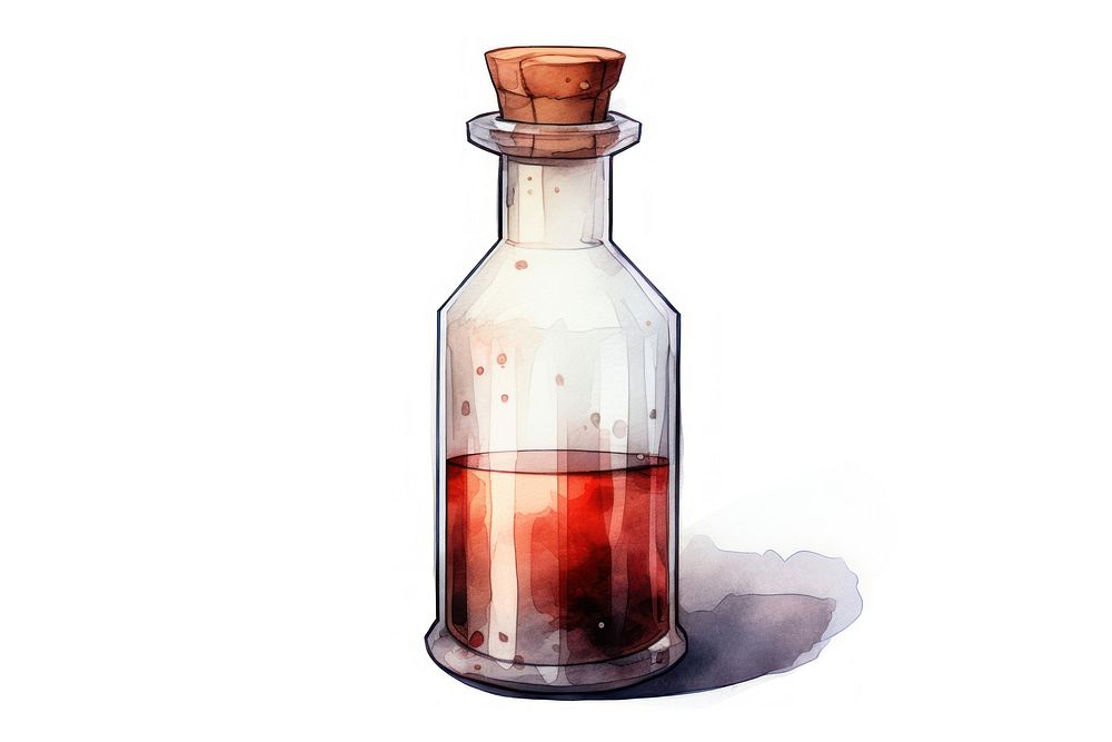 Lab vial bottle glass white background. AI generated Image by rawpixel.