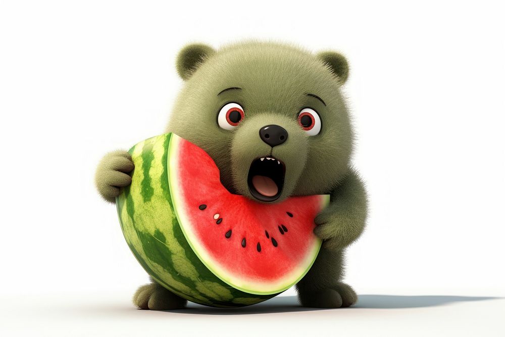 Bear watermelon fruit plant. AI generated Image by rawpixel.