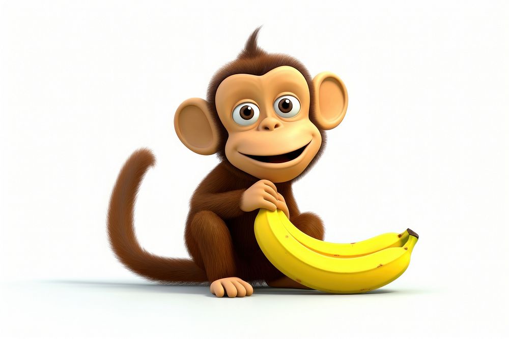 Monkey banana mammal animal. AI generated Image by rawpixel.