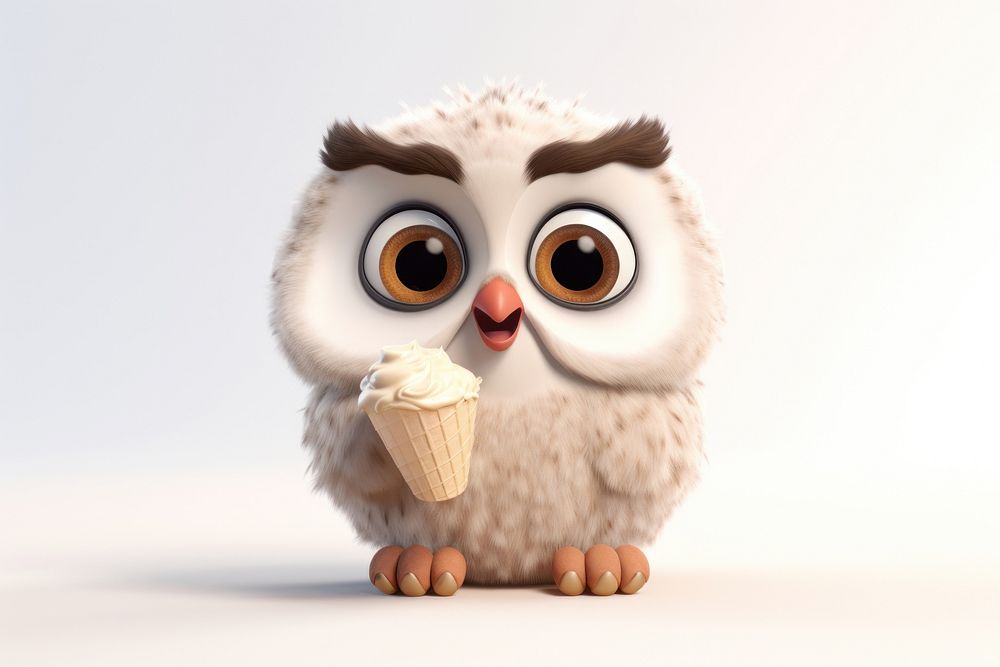 Owl dessert animal white. AI generated Image by rawpixel.