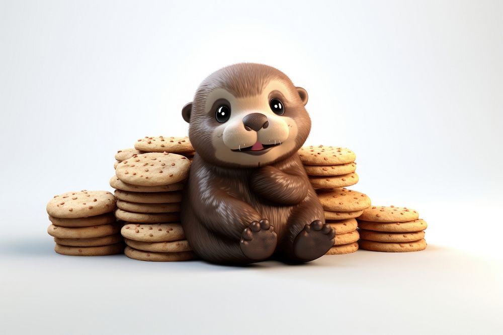Otter wildlife cookie mammal. AI generated Image by rawpixel.