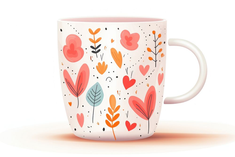 Cute mug pattern cup art. AI generated Image by rawpixel.