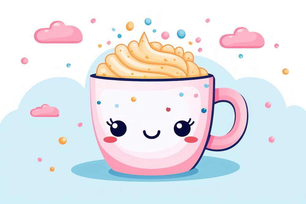 Cute mug dessert coffee food. AI generated Image by rawpixel.