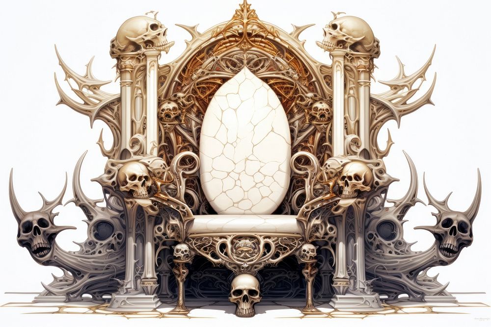 Bone throne architecture chandelier sculpture. AI generated Image by rawpixel.