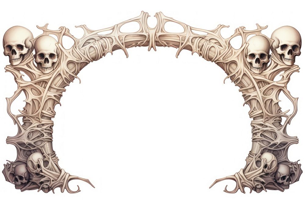 Bone border arch white background architecture. AI generated Image by rawpixel.