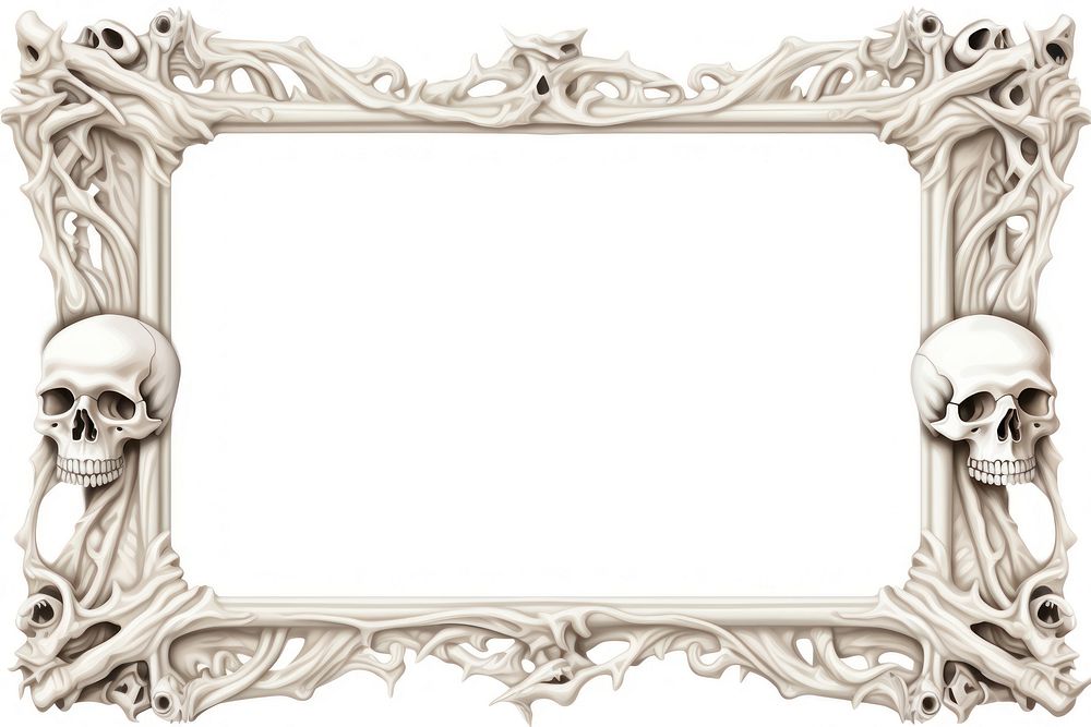 Bone frame white background architecture rectangle. AI generated Image by rawpixel.