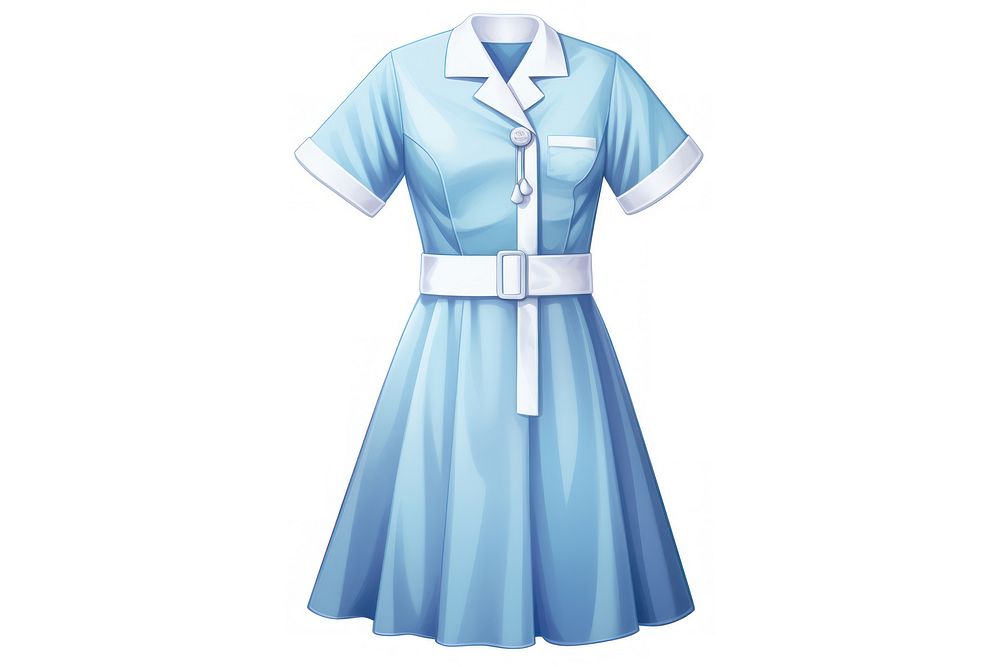 Blue nurse costume fashion dress gown. AI generated Image by rawpixel.