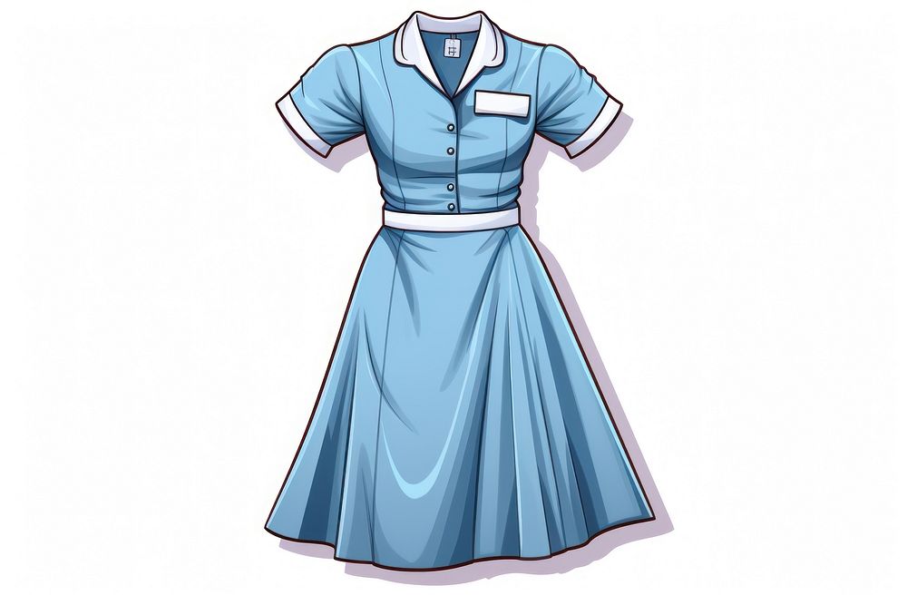 Blue nurse costume fashion dress gown. AI generated Image by rawpixel.