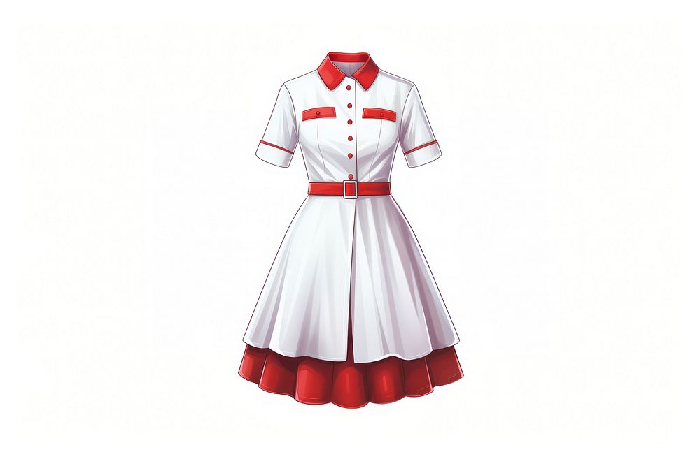 Nurse costume dress white white background. AI generated Image by rawpixel.