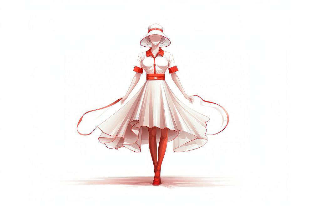 Nurse costume fashion dress white background. AI generated Image by rawpixel.