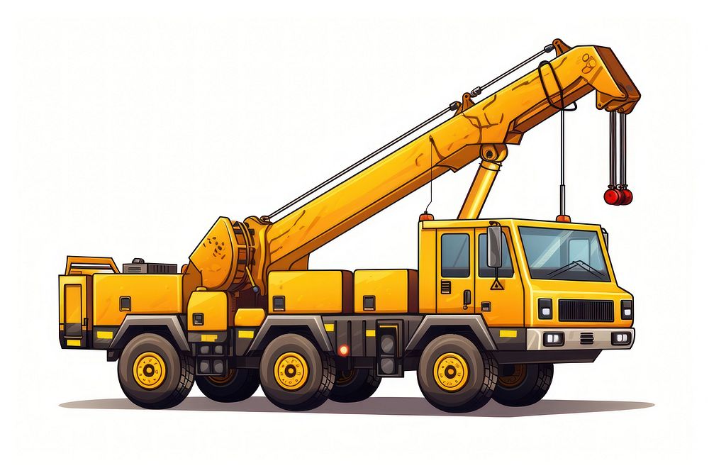 Toy crane vehicle  white background construction. AI generated Image by rawpixel.