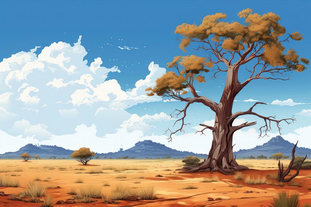 Outback landscape outdoors savanna. | Free Photo Illustration - rawpixel