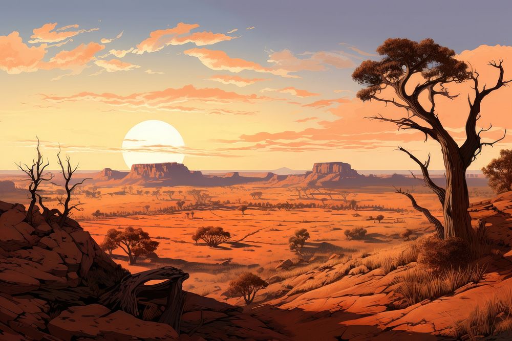 Outback outdoors nature tranquility. | Premium Photo Illustration ...